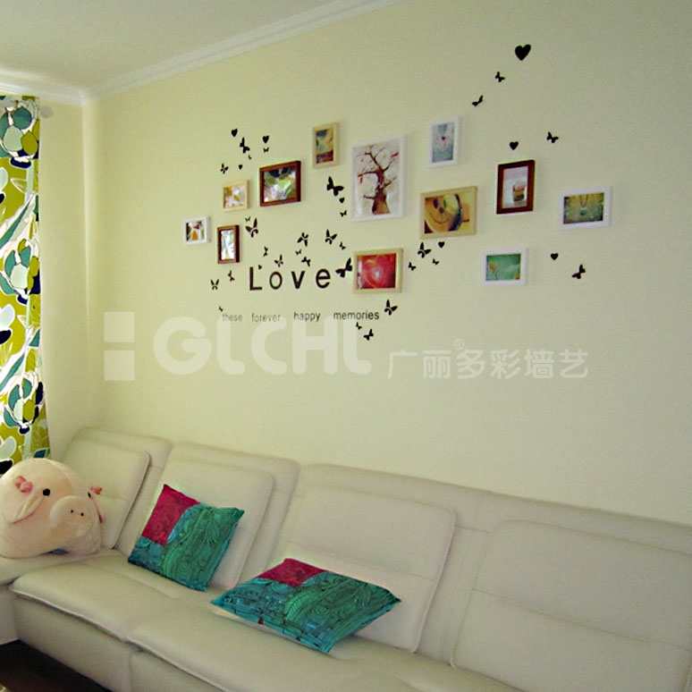 韓式風格照片墻沙發背景